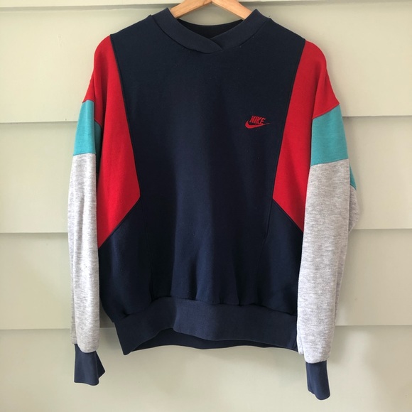 Nike Other - Vintage Nike Blue Red  Colorblock Sweatshirt M